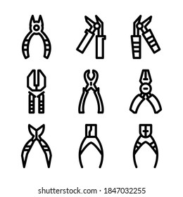 plier icon or logo isolated sign symbol vector illustration - Collection of high quality black style vector icons
