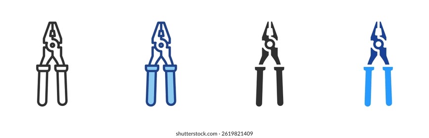 Plier Icon Multiple Style Vector Collection