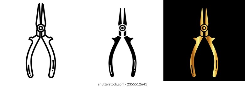 Plier Icon, an icon representing pliers, symbolizing gripping, bending, and manipulating tasks in various fields, from construction and mechanics to crafting and repairs.