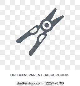 Plier icon. Trendy flat vector Plier icon on transparent background from Construction collection. 