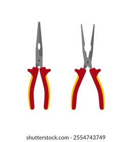 plier illustration vector flat design isolated on white background. pliers illustration of carpentry tools, work tools, building shops, and mechanical equipment.