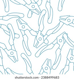 Plier line art seamless pattern. Suitable for backgrounds, wallpapers, fabrics, textiles, wrapping papers, printed materials, and many more.
