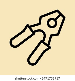 Plier Line Symbol Illustration Vektorgrafik Grafik. Vektorgrafik-Grafik für einfache Elementdarstellung, geeignet für App, Websites und Präsentationen auf weißem Hintergrund