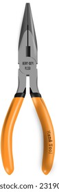 Plier with orange grip and other details