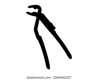 Plier silhouette vector art white background