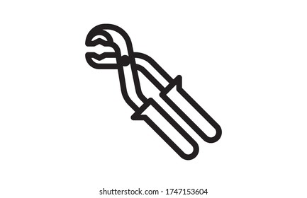 Imagen vectorial de icono negro de herramienta Plier