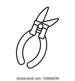 plier tool fasteners repair contruction outline vector illustration eps 10