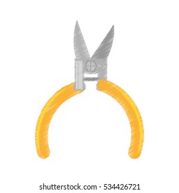 plier tool fasteners repair contruction open vector illustration eps 10