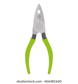 plier tool repair, isolated flat icon design