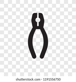 Plier vector icon isolated on transparent background, Plier transparency logo concept
