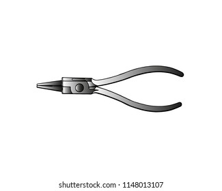 Pliers black icon concept. Pliers flat vector website sign, symbol, illustration.