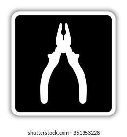 pliers - black vector icon