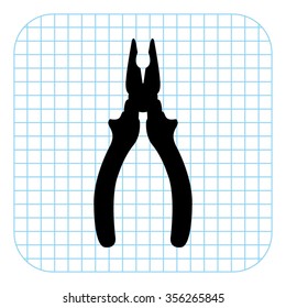 pliers - black  vector icon