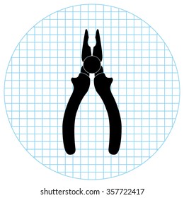 pliers -  black vector icon