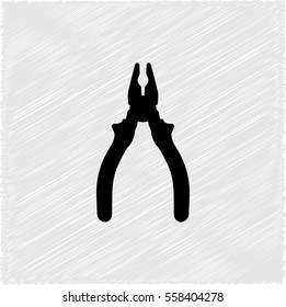 pliers  - black vector icon