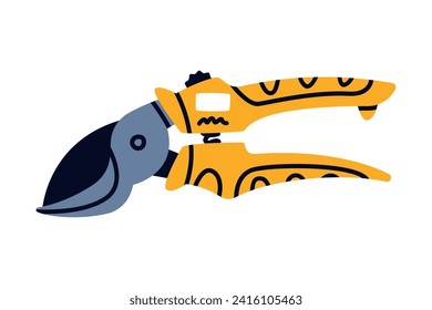 Pliers or Clippers with Metal Levers as Construction Tool Vector Illustration