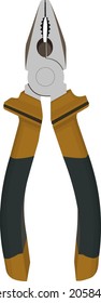 pliers, close, on white background, realistic vector illustration