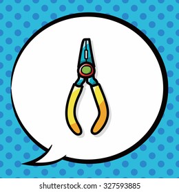 Pliers color doodle, speech bubble