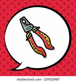 Pliers color doodle, speech bubble
