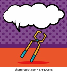 Pliers color doodle, speech bubble