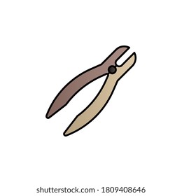 Pliers color gradient vector icon