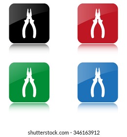 pliers  - color vector icon  with shadow