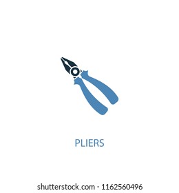 pliers concept 2 colored icon. Simple blue element illustration. pliers concept symbol design from Hand tools set. Can be used for web and mobile UI/UX