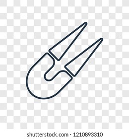 Pliers concept vector linear icon isolated on transparent background, Pliers concept transparency concept in outline style