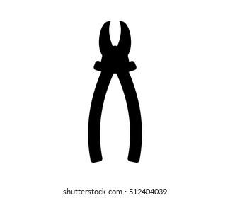 pliers construction repair fix engineering tool equipment image vector icon logo silhouette