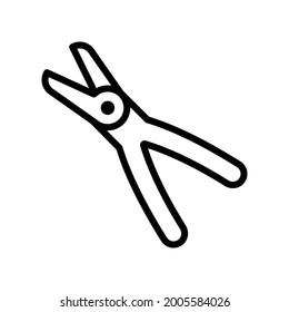 Zange Cutter Tools Symbol, Line-Vektorgrafik
