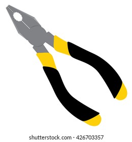 Pliers design isolated on white background. Long Nose Pliers.