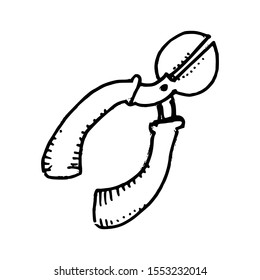 Pliers Doodle Icon Vector Simple Design