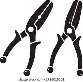 Herramienta de equipo de alicates. Trabajo de corte y reparación de iconos de instrumentos de construcción.