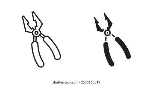 Pliers Filled flat icons set for apps and web ui designs.