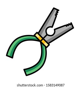 Pliers flat icon vector design