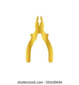pliers - gold vector icon