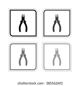 pliers  - grayscale vector icon