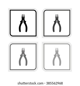 pliers -  grayscale vector icon