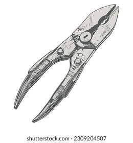 pliers handle tool metal icon isolated