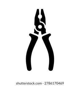 Pliers icon in black silhouette with suitable for representing tools, mechanics
