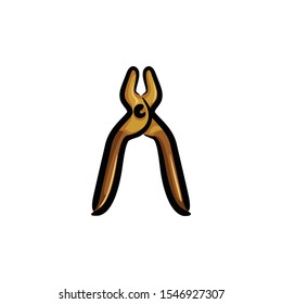 Pliers icon, builder tool construction vector silhouette, civil engineer  quipment.  