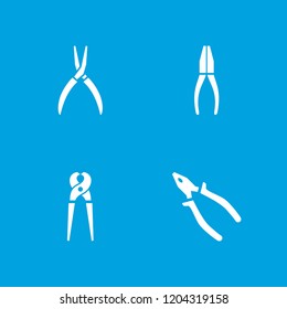 Pliers icon. collection of 4 pliers filled icons such as . editable pliers icons for web and mobile.
