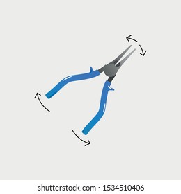Pliers Icon. Construction Concept, Cartoon of Sickle Vector Icon for Web Design Isolated on White Background - Vector