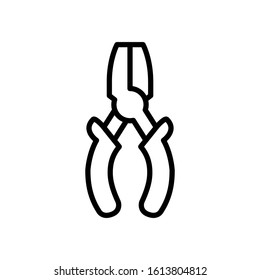 Pliers icon design template, vector icon designed in line style, editable stroke icon on white background, can be used for web and various needs of your project