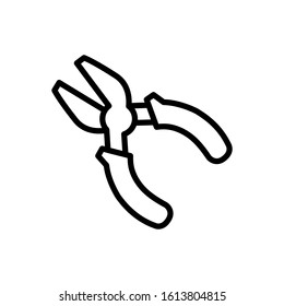 Pliers icon design template, vector icon designed in line style, editable stroke icon on white background, can be used for web and various needs of your project