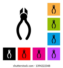 Pliers Icon With Different Color Background
