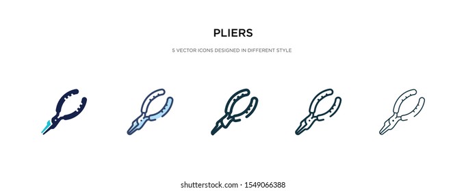 pliers icon in different style vector illustration. two colored and black pliers vector icons designed in filled, outline, line and stroke style can be used for web, mobile, ui