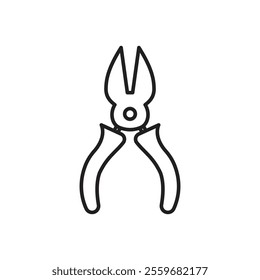 Pliers icon Flat art in black and white isolated