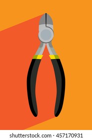 Pliers icon flat design. Web line icon. 