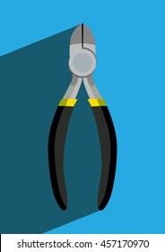 Pliers icon flat design. Web line icon. 
